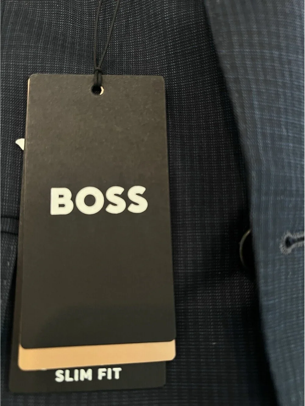 $595 Hugo Boss Men’s Virgin Wool Suit Jacket Dark Blue Slim Fit Size 38S